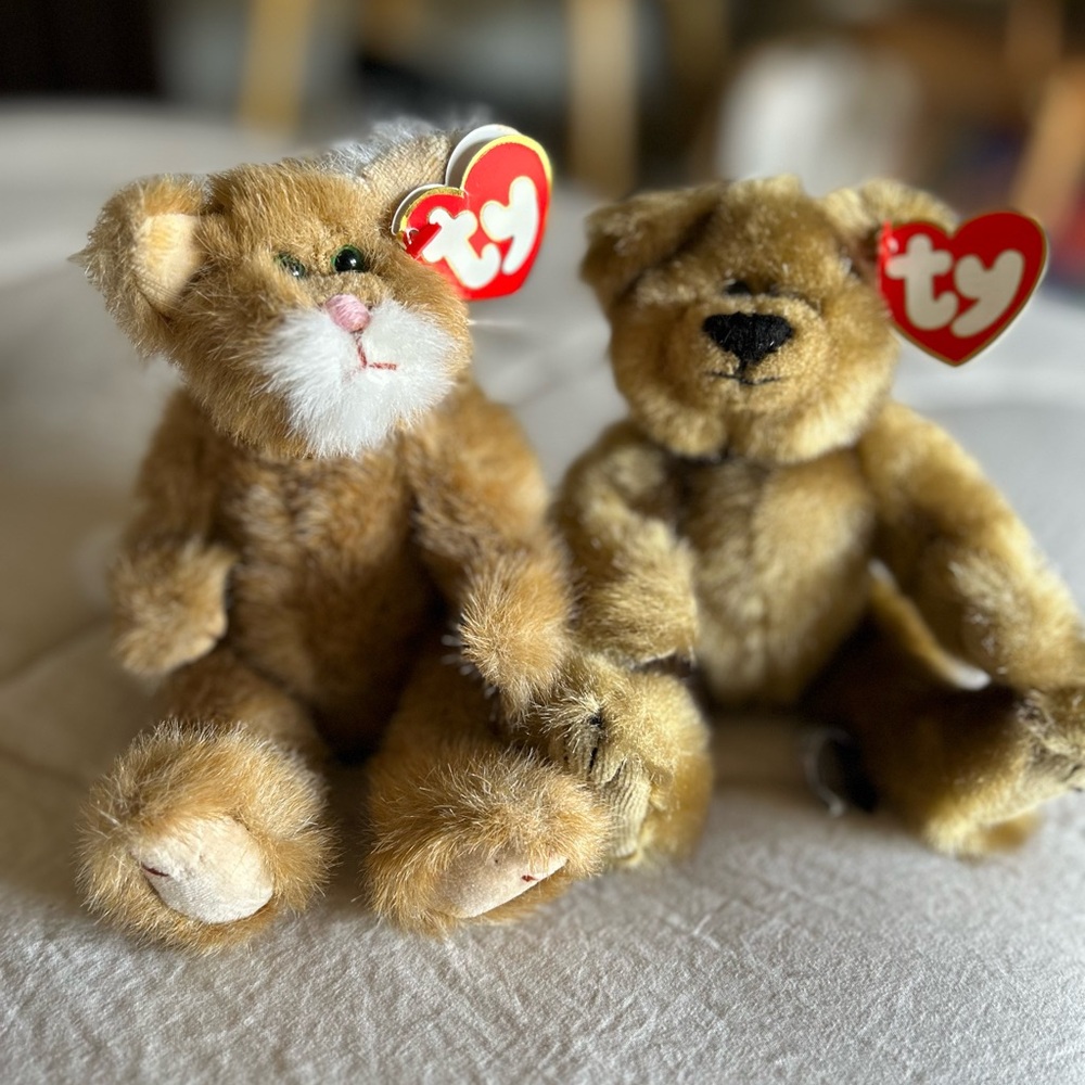 Ty Attic Treasures Duo— Pouncer Cat and Salty Bear